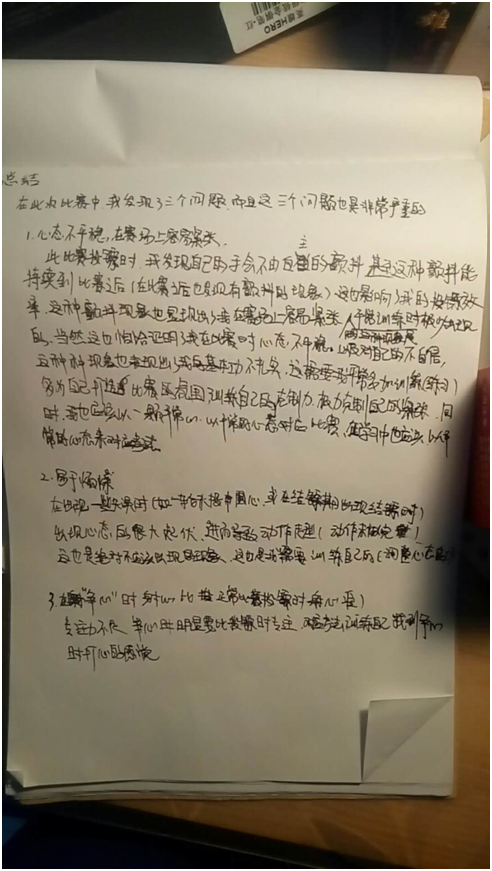 比賽后總結(jié)，洞悉成敗，砥礪前行，為未來再出發(fā)蓄力備戰(zhàn)